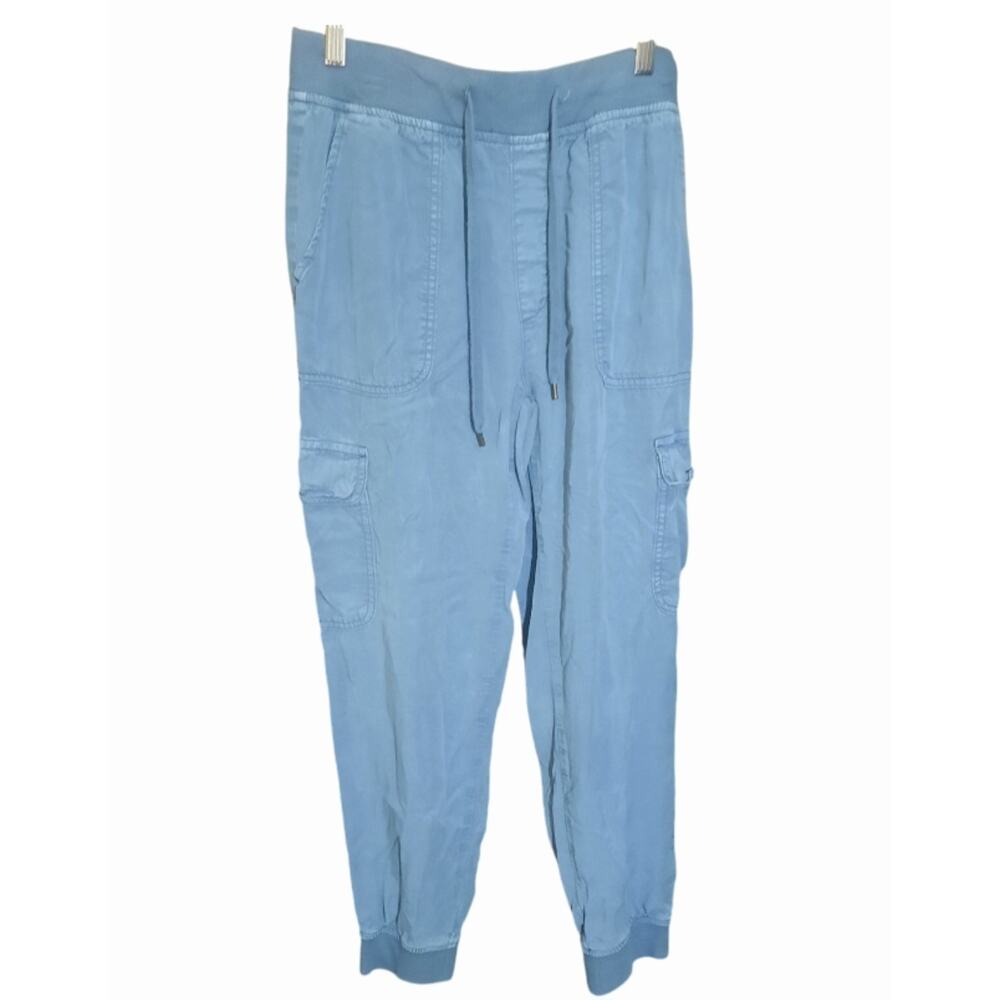 American Eagle Womens Chambray Cargo Drawstring Waist Joggers Size Small
